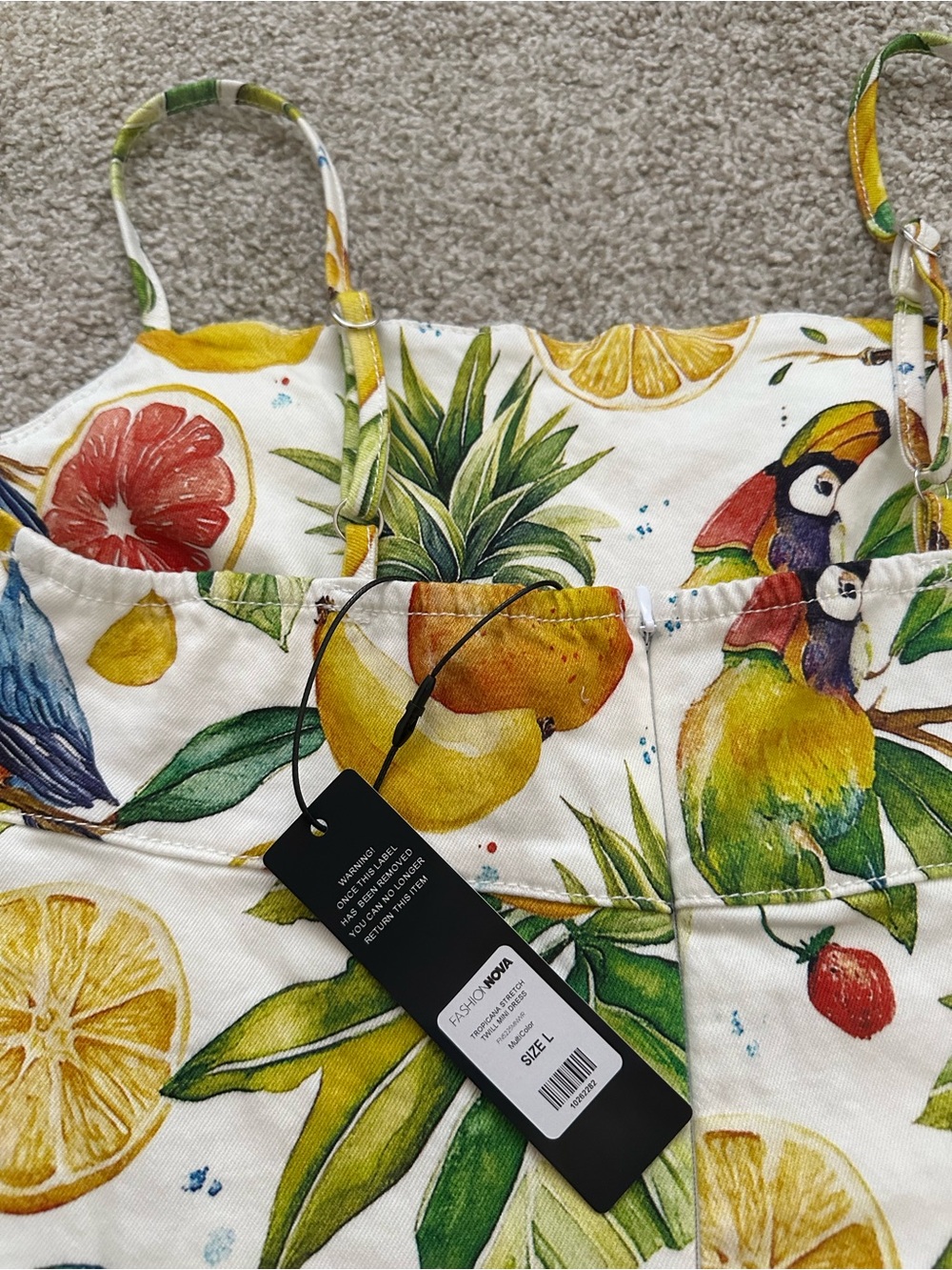 Fashion Nova Tropicana Stretch Twill Mini Dress – Size L – New With Tags (NWT) - Picture 8 of 9